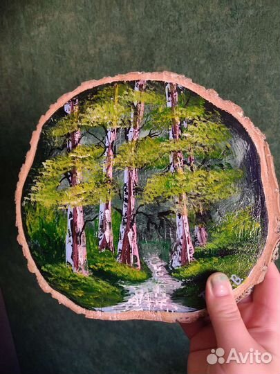 Картина на спиле дерева