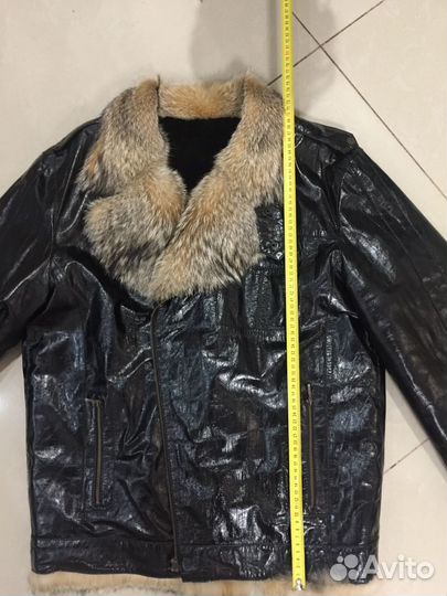 Куртка кожаная мужская зимняя