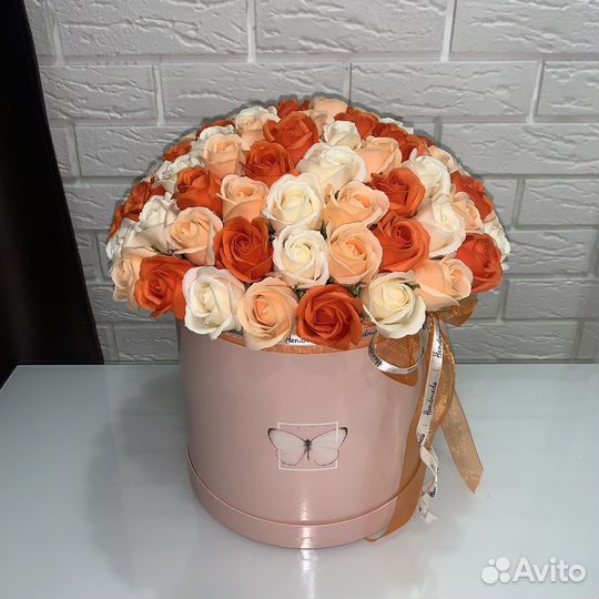 Цветы розы из мыла