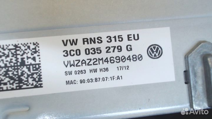 Магнитола Volkswagen Passat CC, 2012