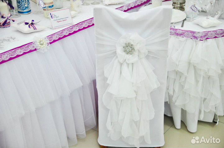 Чехол на стул белый