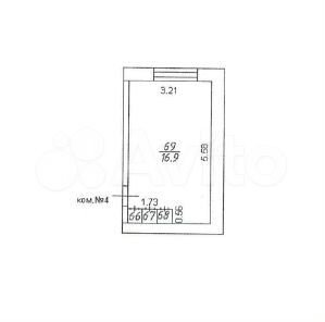 Комната 17,8 м² в 1-к., 1/5 эт.
