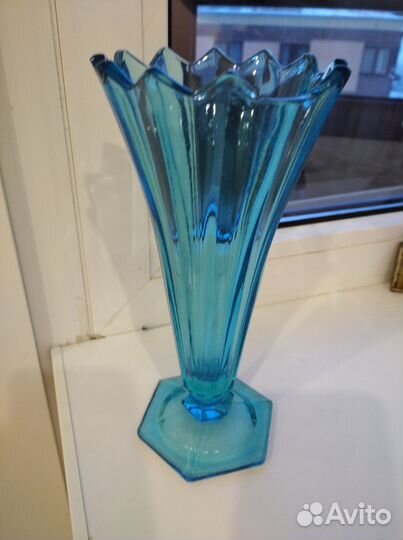 Ваза цветное стекло СССР 1950-1960 год