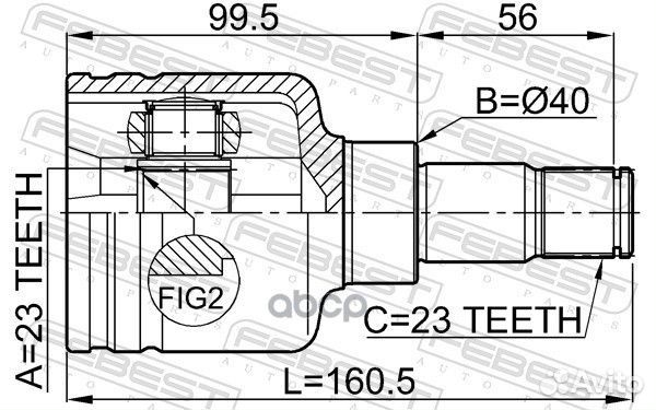 ШРУС внутренний левый к-кт 23x40x23 Ford Focus