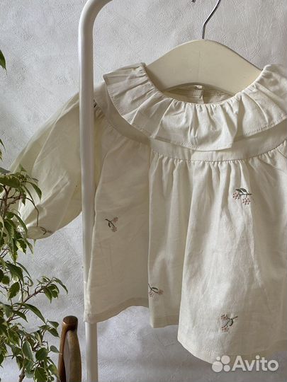 Блуза в ретро стиле с вышивкой цветок