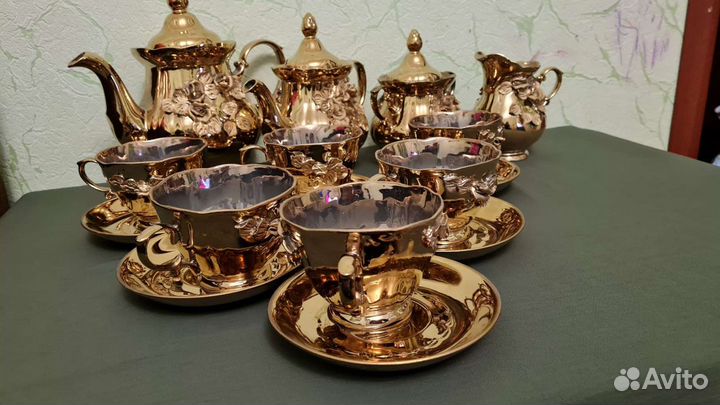 Сервиз чайный старинный антиквариат