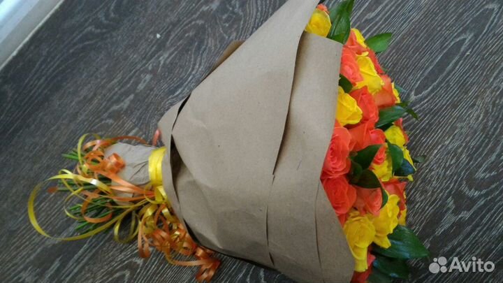 Цветы. Букет. 51 роза 50см. Доставка цветов