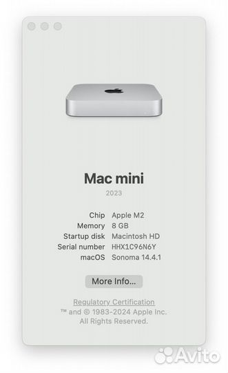 Apple Mac Mini M2 2023, 8/256