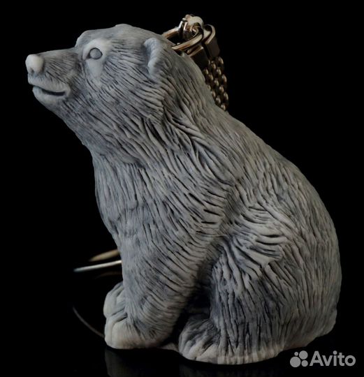 Брелок для ключей Медвежонок литьевой мрамор