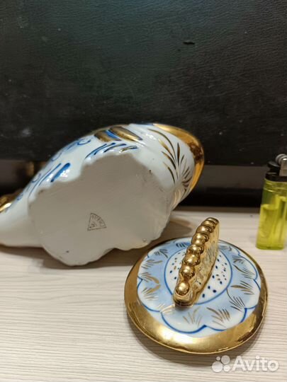 Соусница Гжель Золотая рыбка