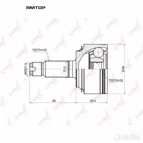 Lynxauto CO-3671 шрус наружный lynxauto CO-3671