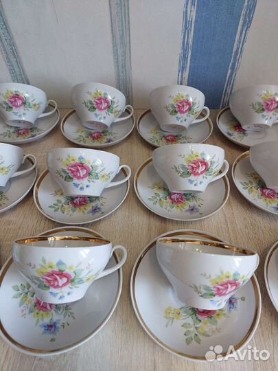 Чайно-кофейный сервиз Дулево Роза