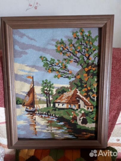 Картины вышивка ручные крестом
