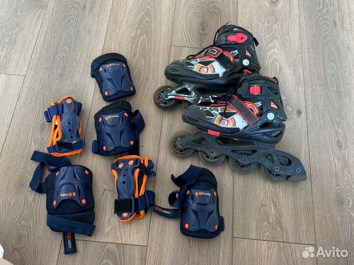 Роликовые коньки и защита