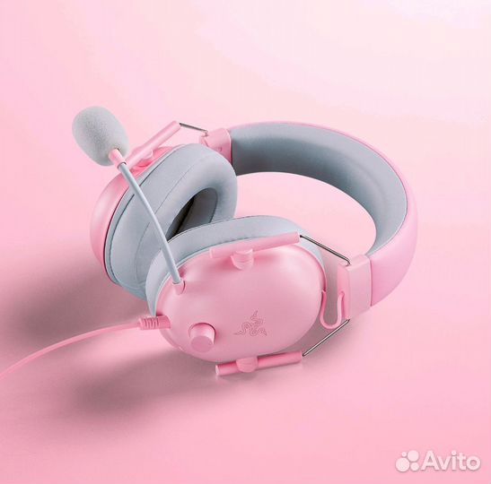 Игровые наушники новые Razer белые и розовые