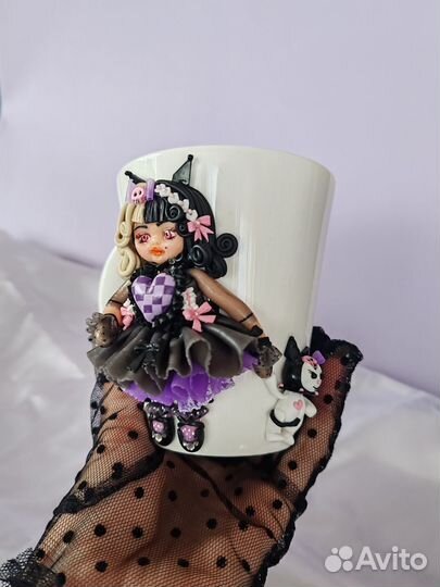 Декор из полимерной глины на посуде