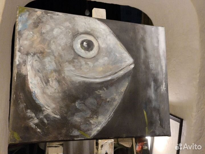 Картина маслом рыба 40х50
