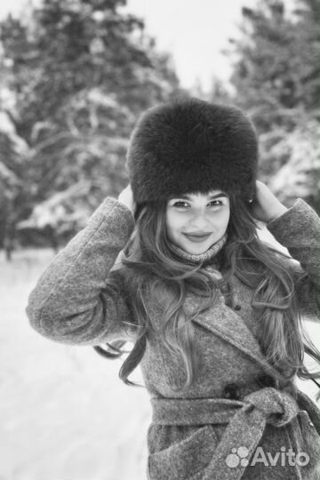 Шапка теплая натуральный мех