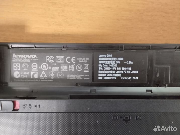 Ноутбук lenovo G505 AMD E1-2100, 2Гб, 500Гб, Win7