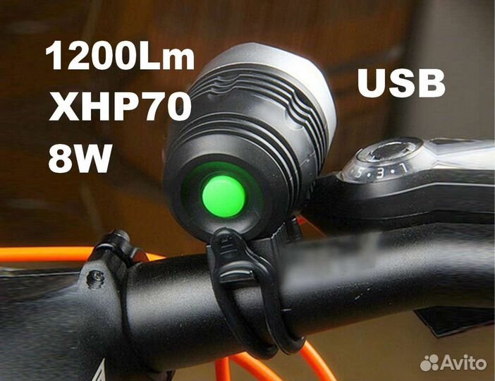 Фара для Велосипеда USB велофара с теплым светом