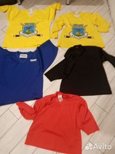 Майки хоккейные детские 3-4 шт. синяя, желтая, кра