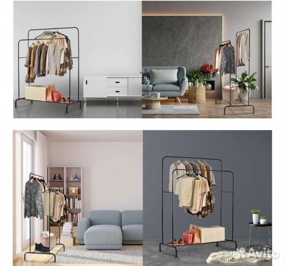 Вешалка напольная двойная лофт глянец