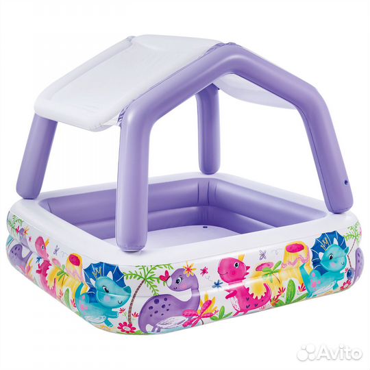 Детский надувной бассейн Intex В тени с навесом 57