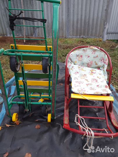 Детские санки с колесами и без