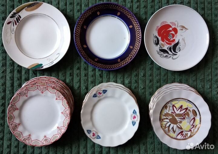 Блюдца, тарелки, сухарницы