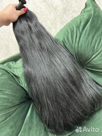 Волосы для наращивания 60 см черные (люкс)