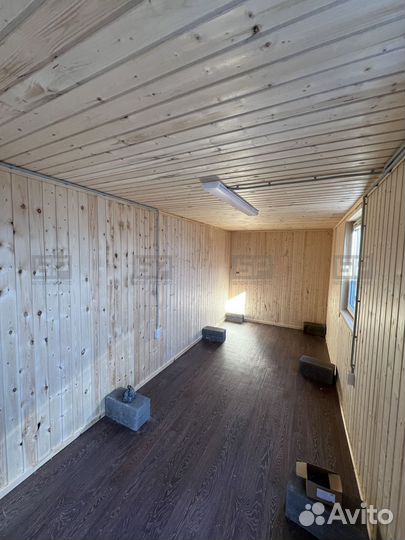 Бытовка бк-1А в вагонке и графитовом профлисте 702