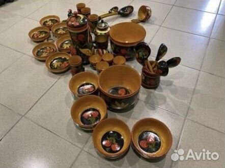 Набор столовой посуды СССР (народное творчество)