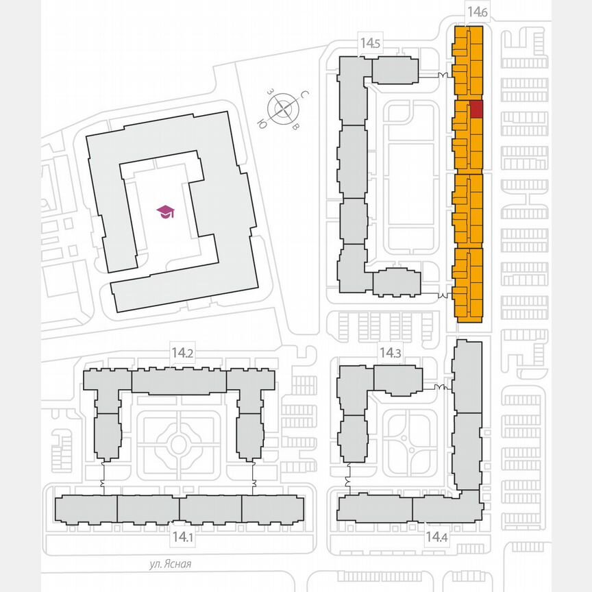 2-к. квартира, 59,4 м², 4/8 эт.