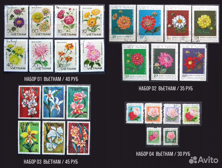 Марки на тему Флора, цветы, растения, кактусы