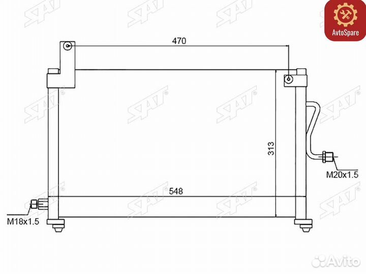 Радиатор кондиционера Daewoo Matiz 97-15