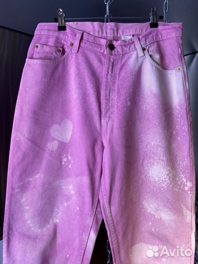 Levis 521 heart pink TIE DYE jeans