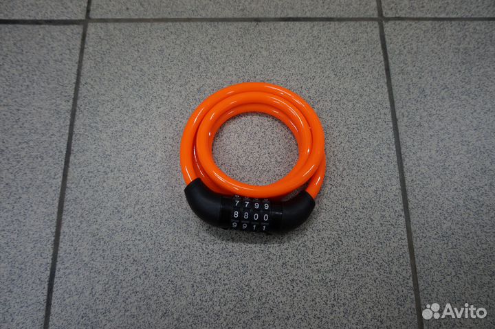 Противоугонный кодовый трос TopRace12х1200мм неон