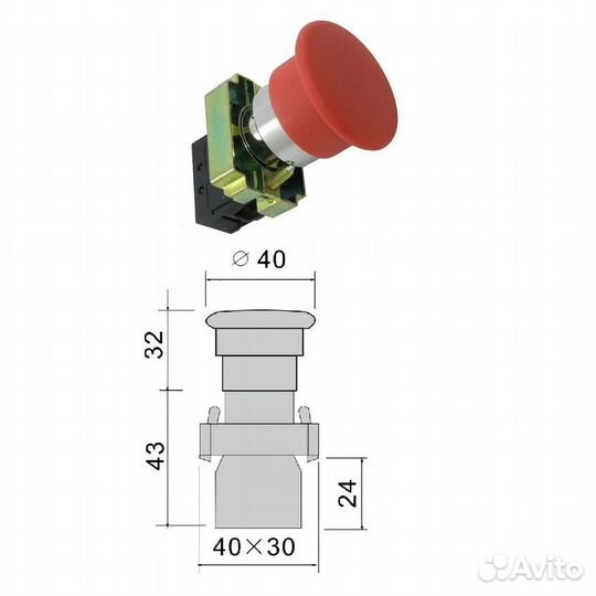 1 шт Кнопка красная 3SA8-BC42 ZB2-BE102C