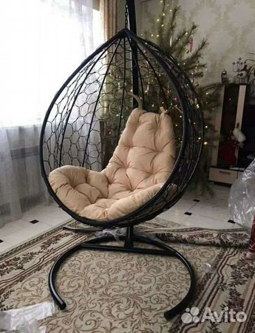 Подвесное Кресло кокон ротанг плетёный качели