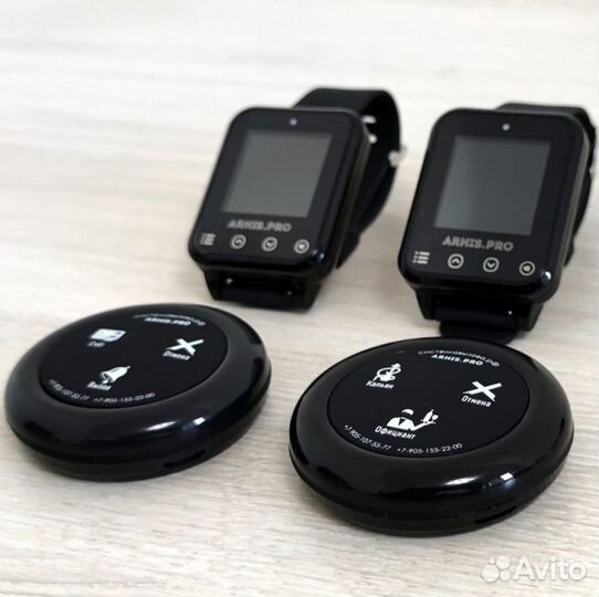 Кнопка вызова официанта с часами-пейджер Элит