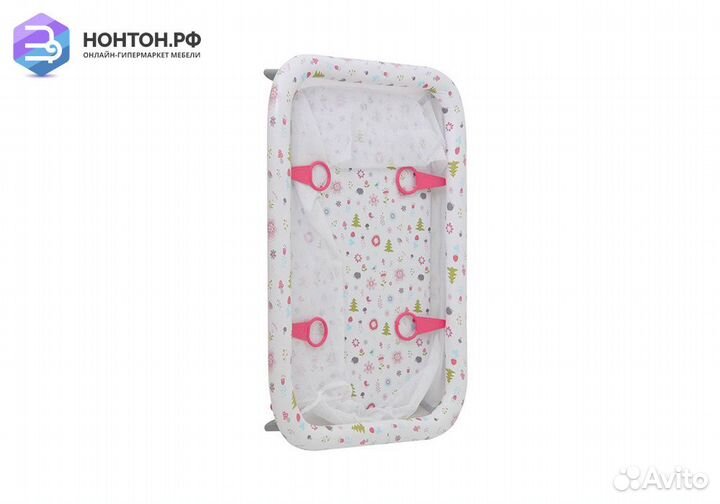 Манеж Фея Классика принт Лесные друзья / розовый