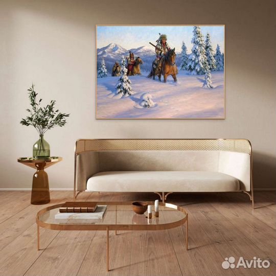 Индейцы Картина маслом на холсте Купить