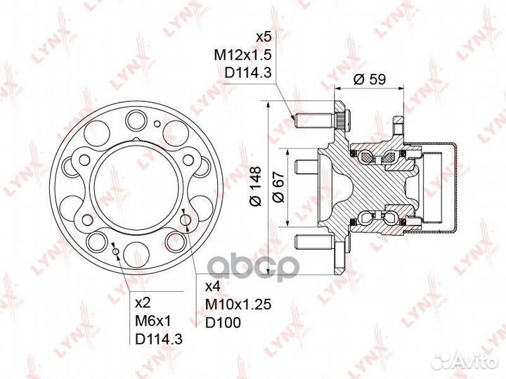 Ступица задняя в сборе с ABS WH-1240 lynxauto