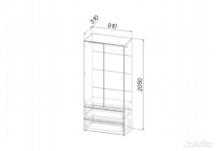 Шкаф 90 см Милано - 4 Белая