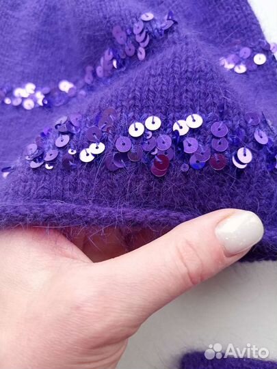 Комплект, шапка бини и снуд