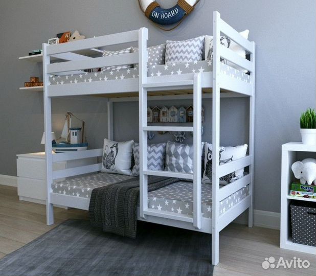 Двухъярусная кровать из массива березы