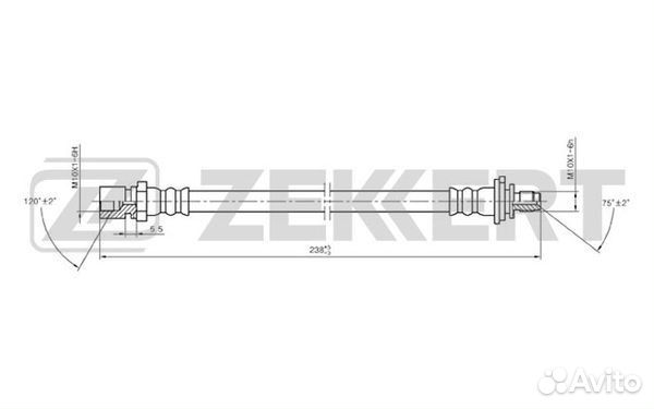 Шланг тормозной задний Opel Astra F