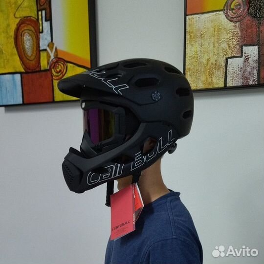 Мото-вело Очки маска, черная с темной линзой