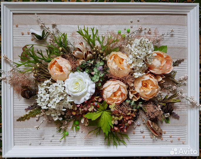 Композиции из цветов, коллажи, картины на холсте м