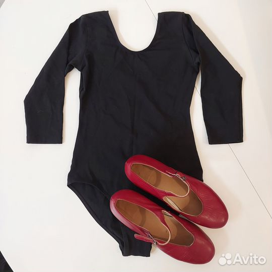 Купальник гимнастический и туфли для танцев